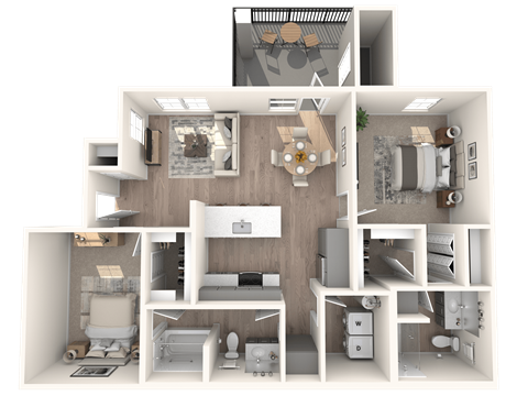 3d Unit B2-1143sf at Inspiration Apartments, Cottonwood, Arizona